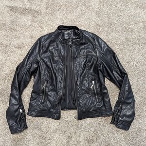 J2 Black Cropped Motorcycle Jacket | Large